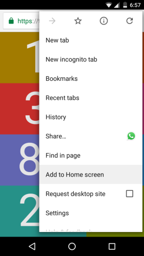 add to homescreen